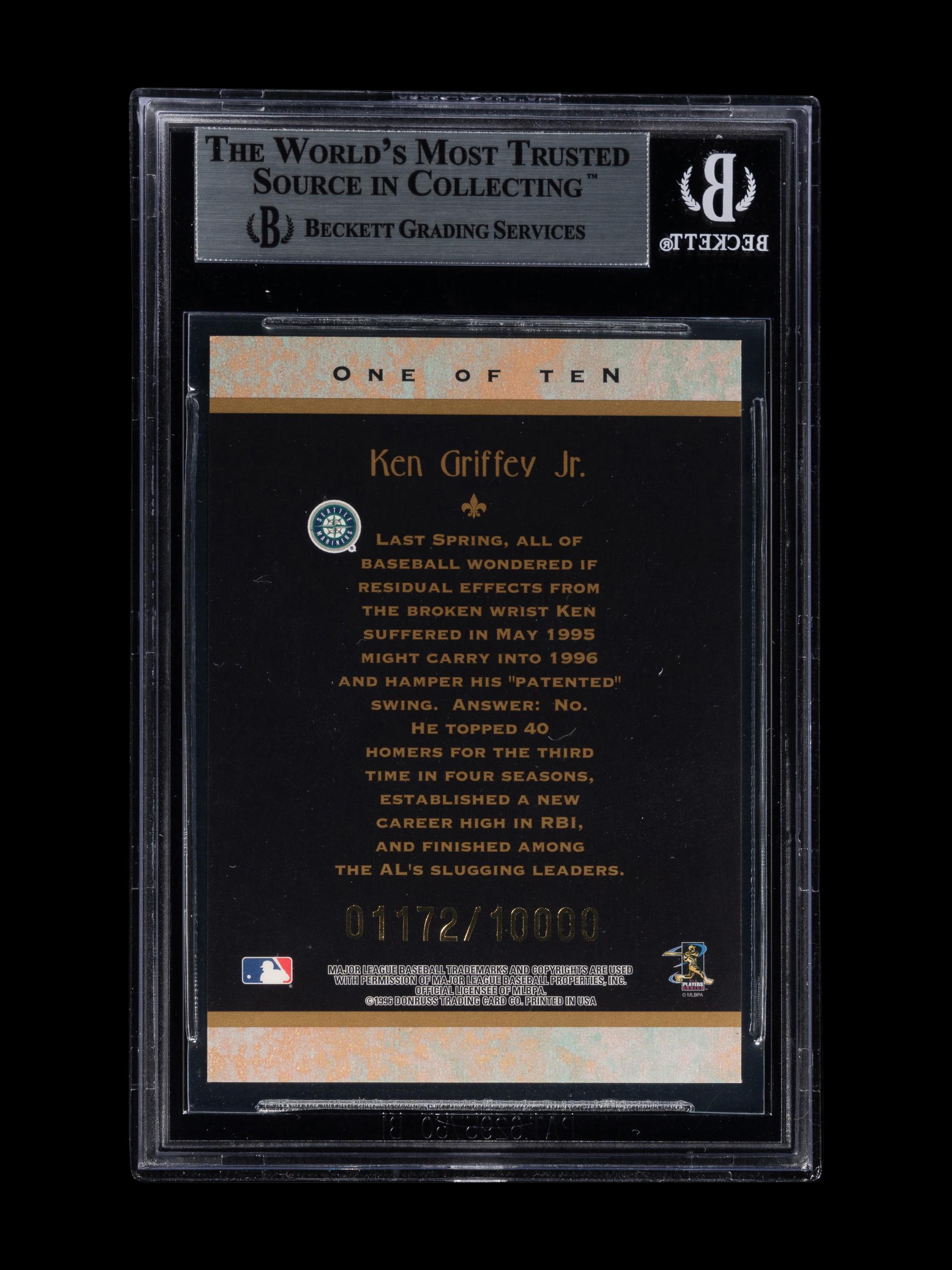 A 1997 Donruss Diamond Kings Ken Griffey Jr. Signed Autograph Baseball Card No. 1 (Beckett Authentication Services BAS Certified)