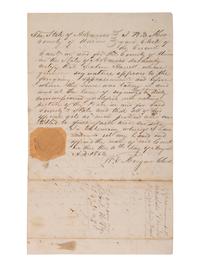 [ENSLAVEMENT]. Manuscript appraisal of an enslaved girl named Juda. Union Co., AR, 1856.