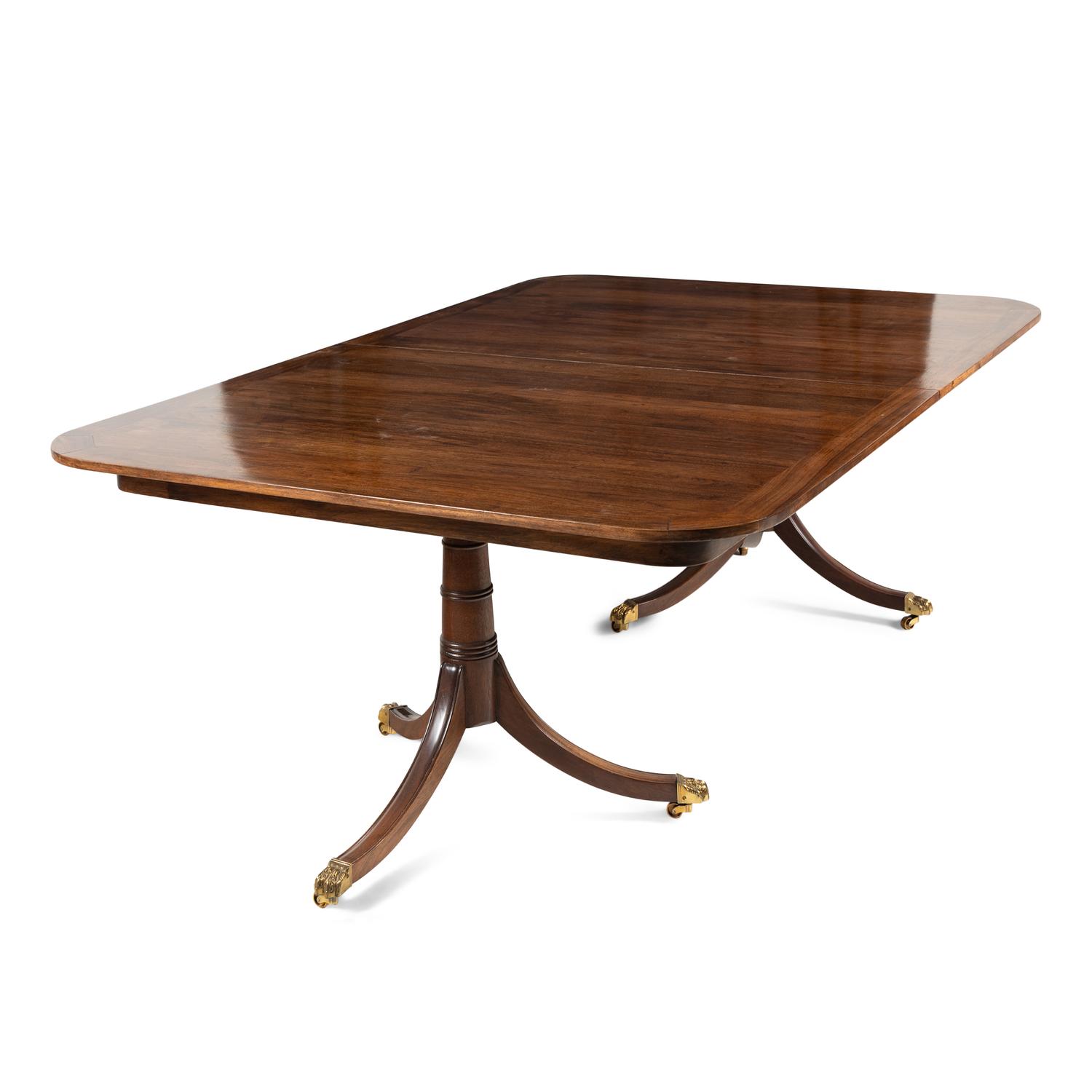 An English Mahogany Double-Pedestal Dining Table