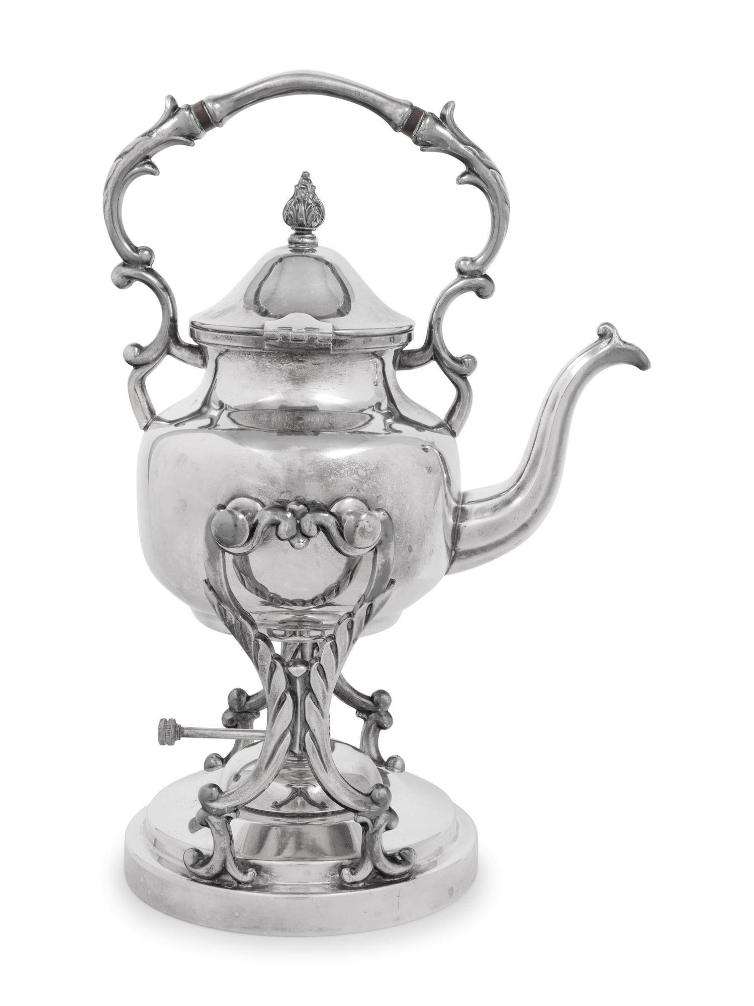 A Silver-Plate Kettle on Lampstand