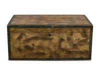 A Federal Smoke-Decorated Pine Document Box