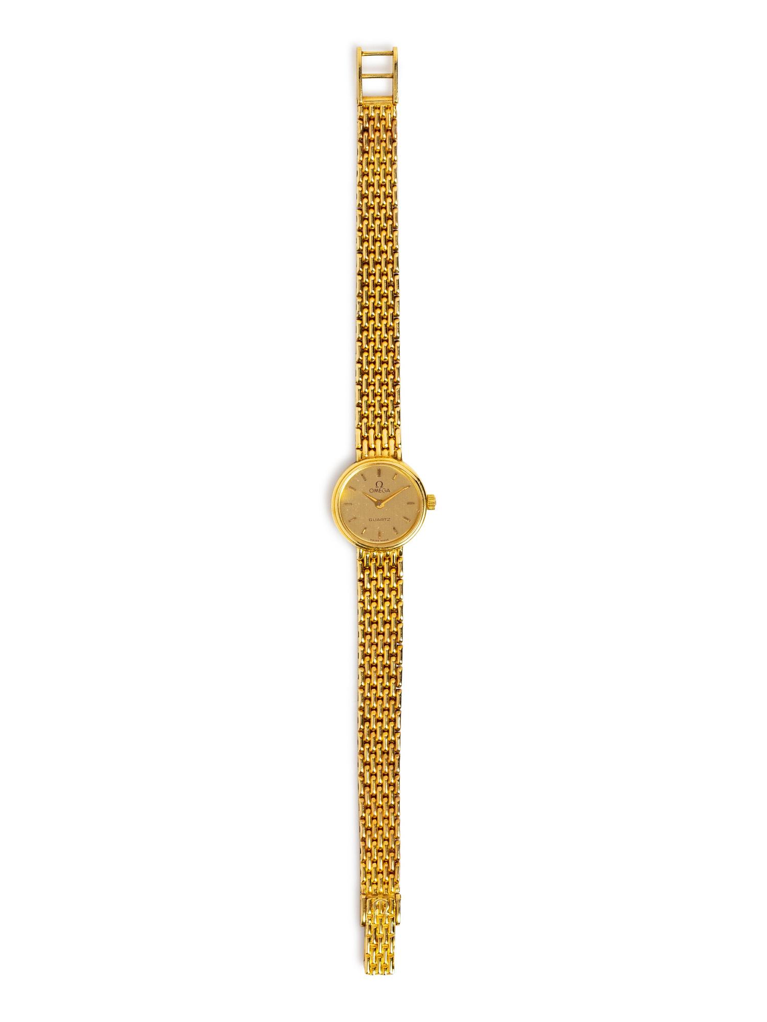 A 14 Karat Yellow Gold Wristwatch, Omega,
