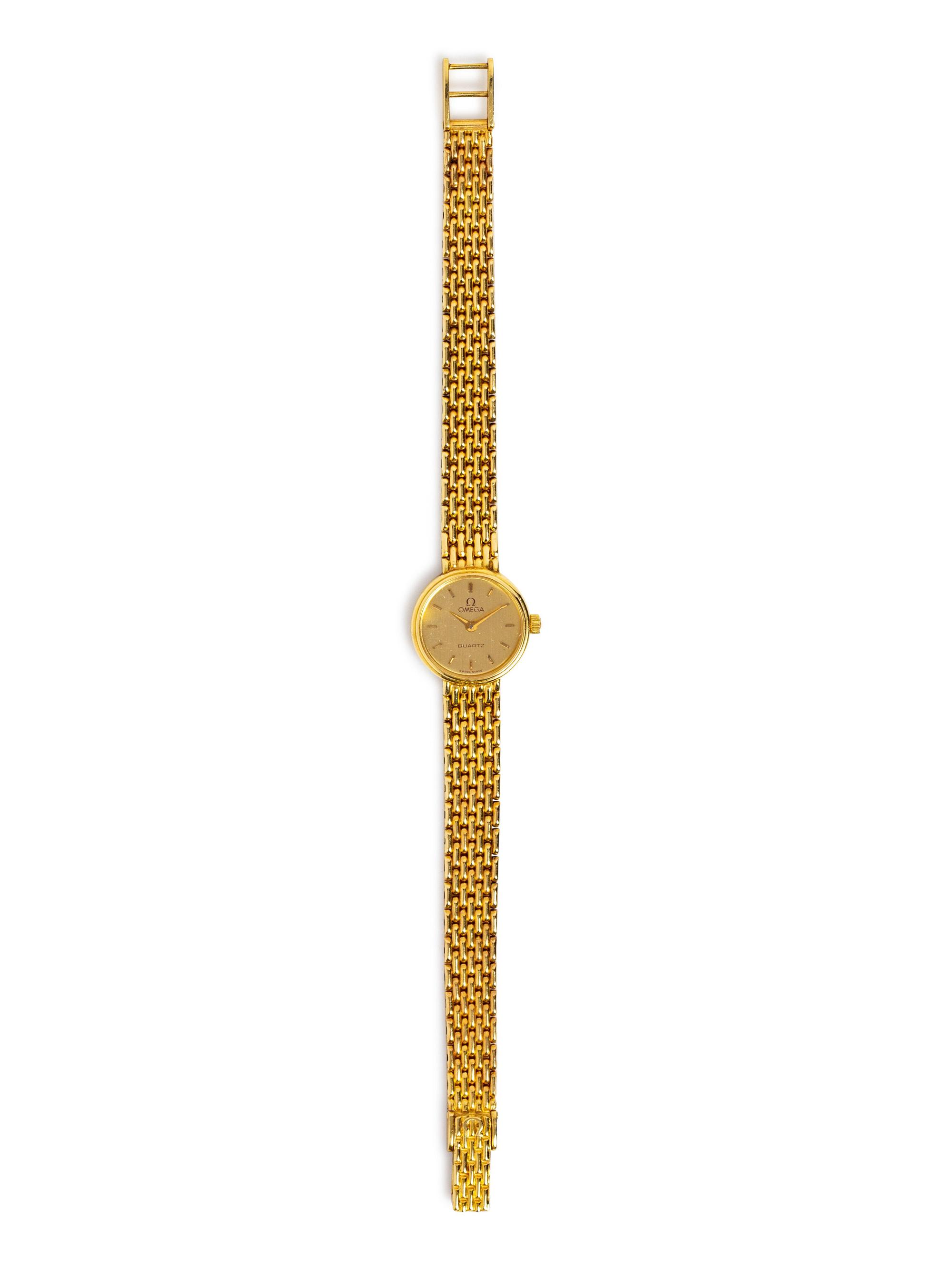 A 14 Karat Yellow Gold Wristwatch, Omega,