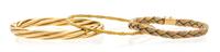 A Collection of Yellow Gold Bracelets, 21.40 dwts.