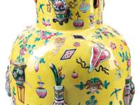 A Pair of Chinese Molded Porcelain Vases