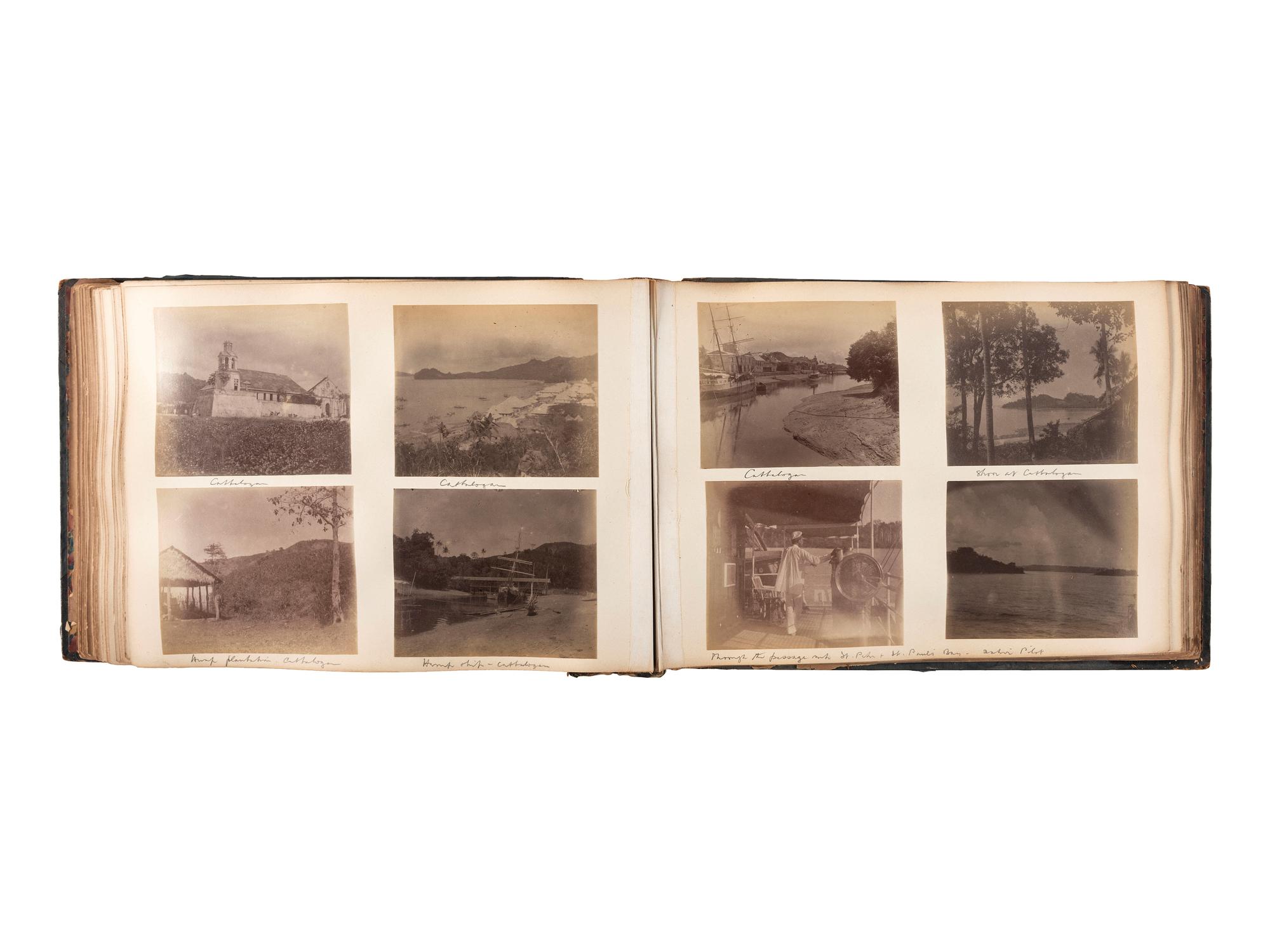 [EARLY PHOTOGRAPHY]. 3 albums documenting international travel. Ca 1892-1898.
