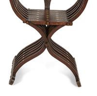 A Pair of Syrian Walnut Folding Armchairs
