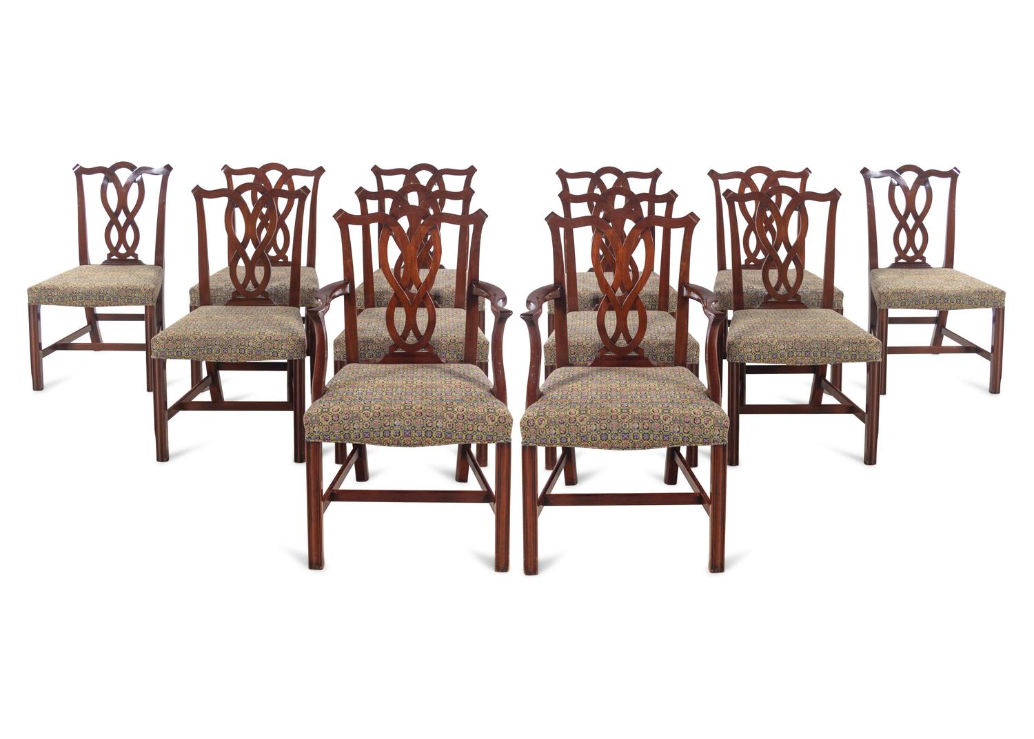 A Set of Twelve George III Style Mahogany Dining Chairs