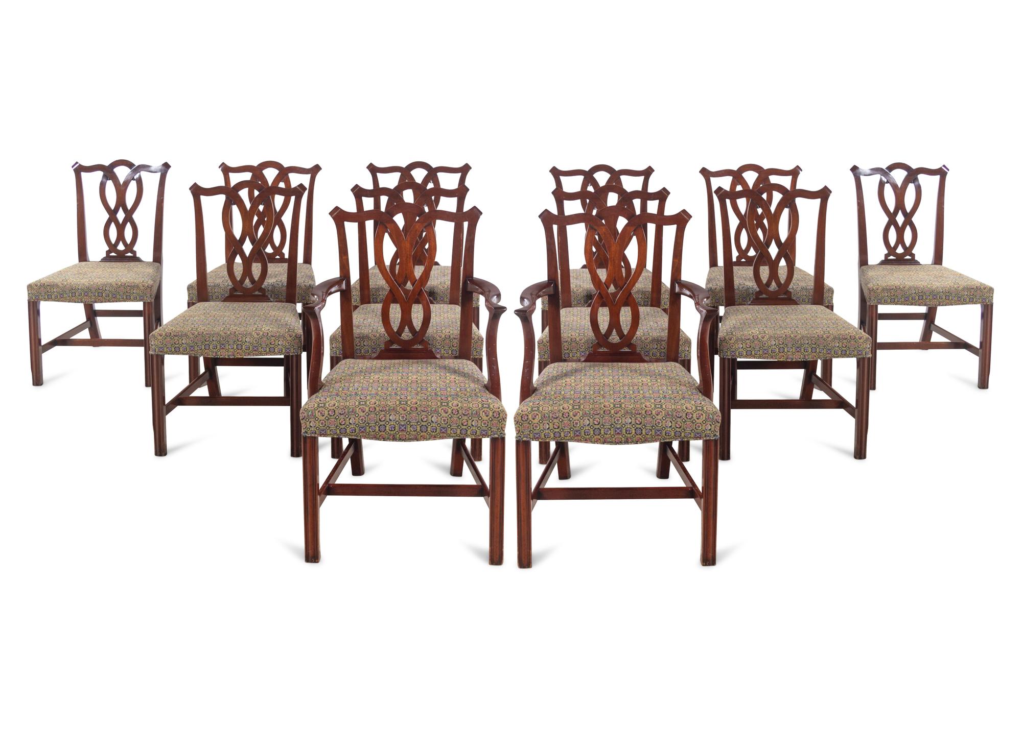 A Set of Twelve George III Style Mahogany Dining Chairs