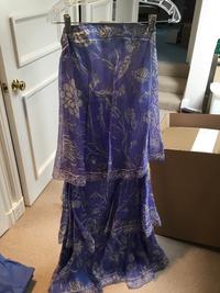 An Emilio Pucci Purple Print Silk Strapless Gown, Size 10; Wrap: 68" x 34".