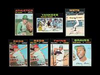 A Group of Seven 1971 Topps Baseball Cards including Hall of Famers and Stars,