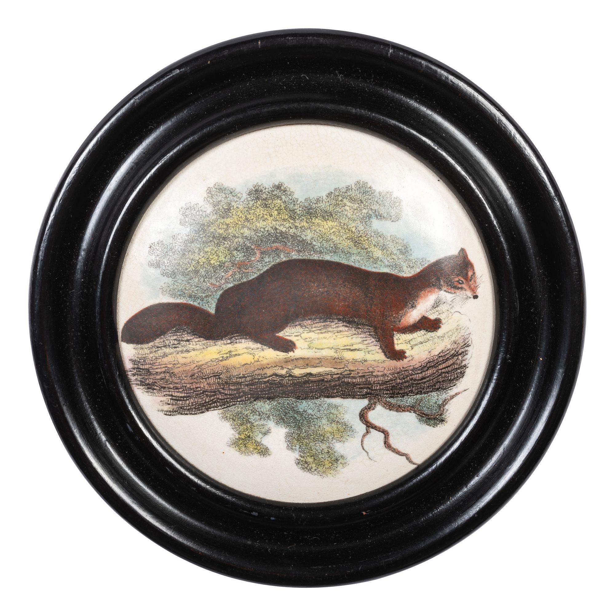 Four Framed Porcelain Animal Plaques