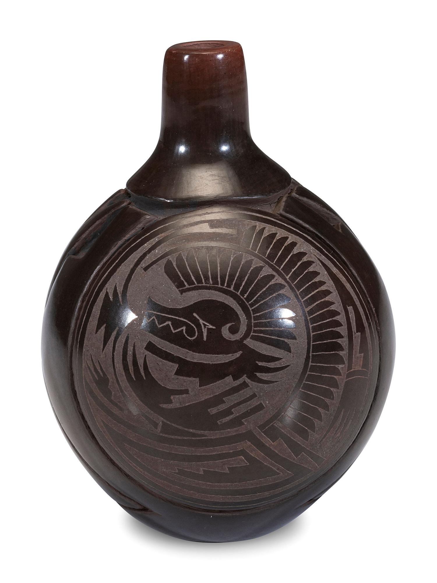Sgraffito Blackware Jar