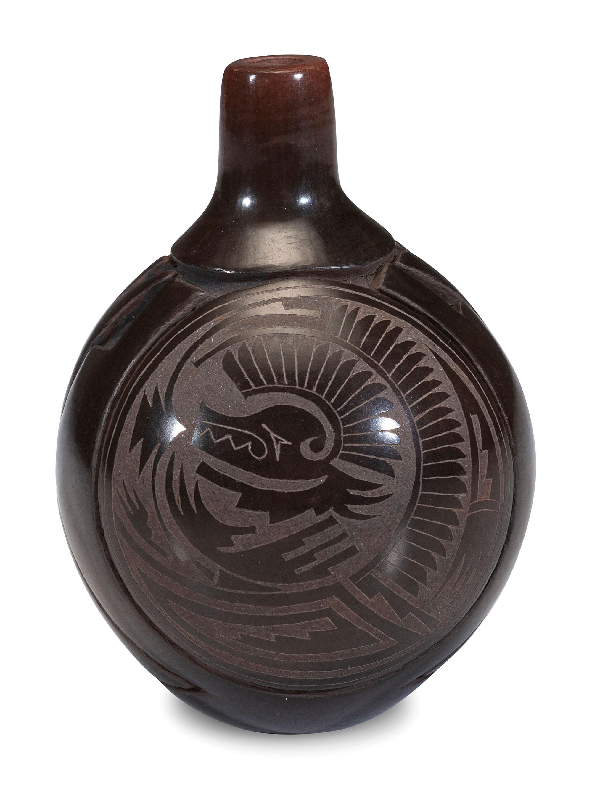 Sgraffito Blackware Jar