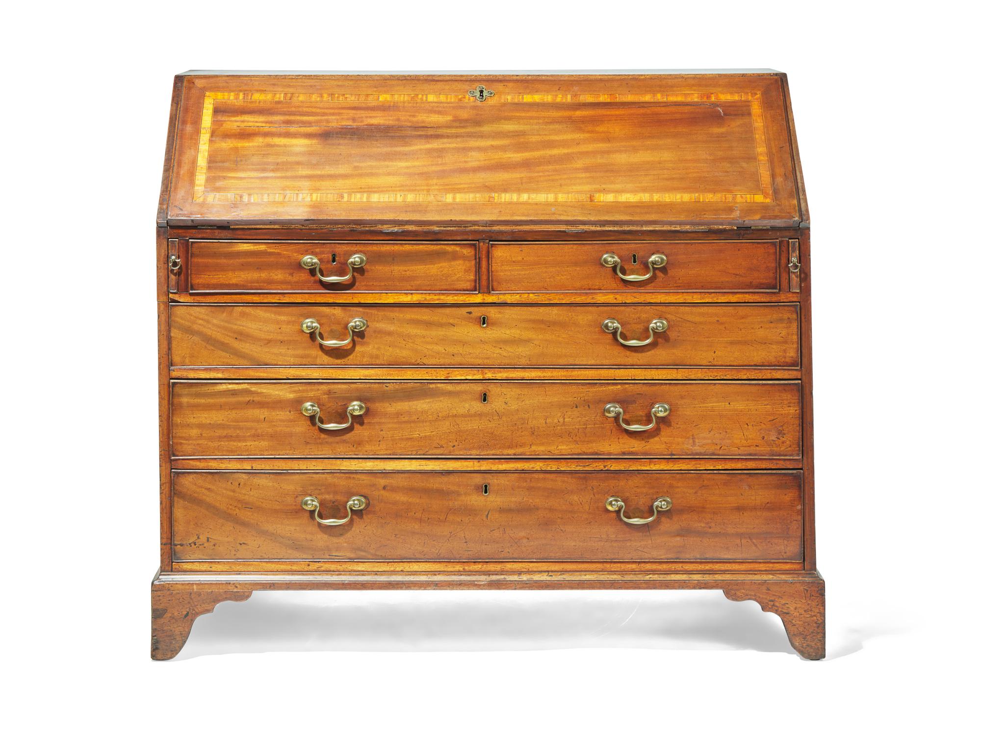 A George III Inlaid Mahogany Slant-Front Desk