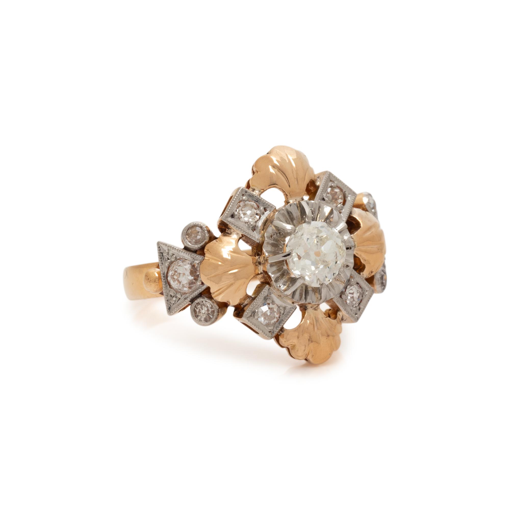 BICOLOR GOLD AND DIAMOND RING