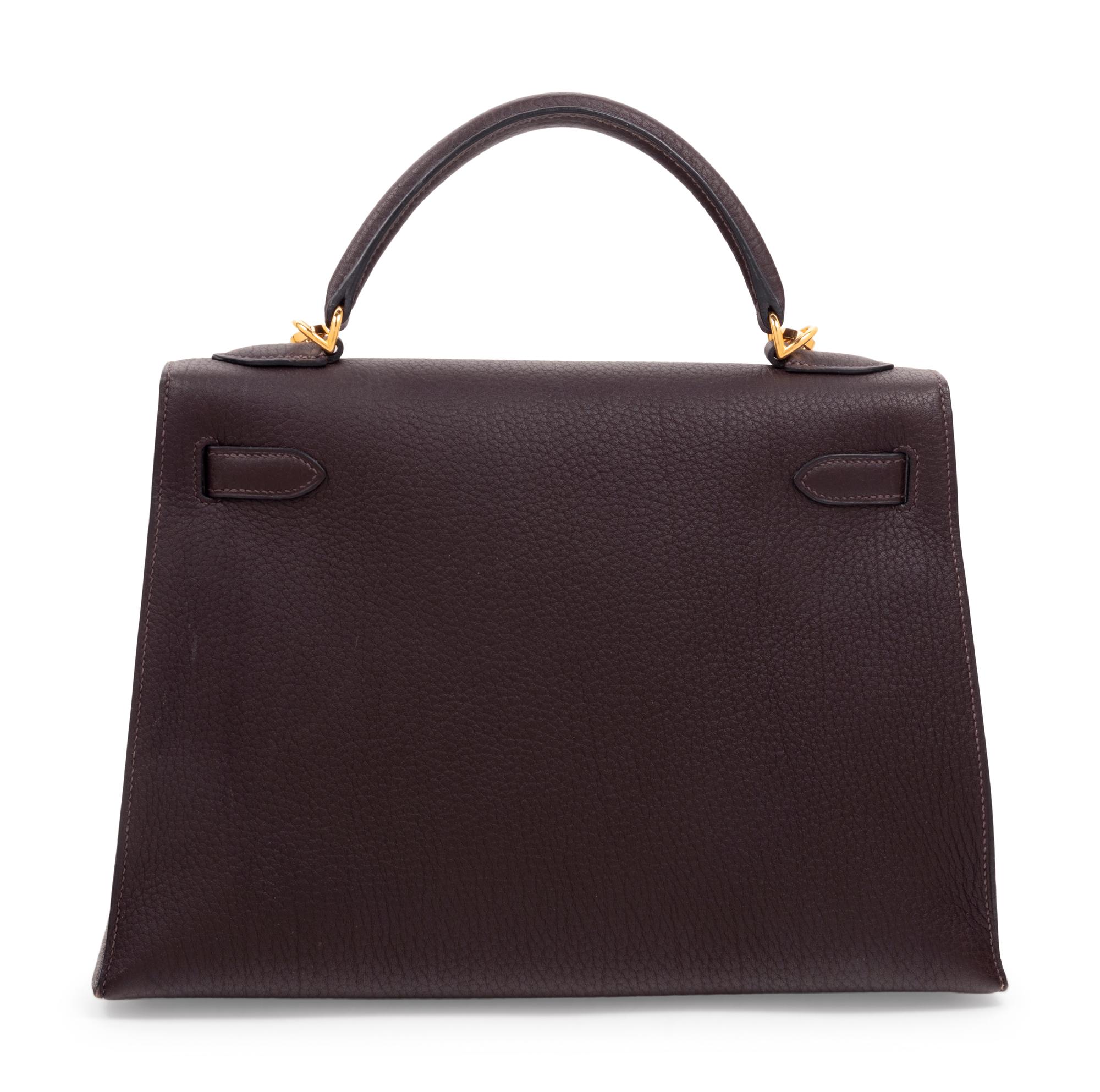 Hermès Dark Brown Leather 32cm Kelly Bag, 2007