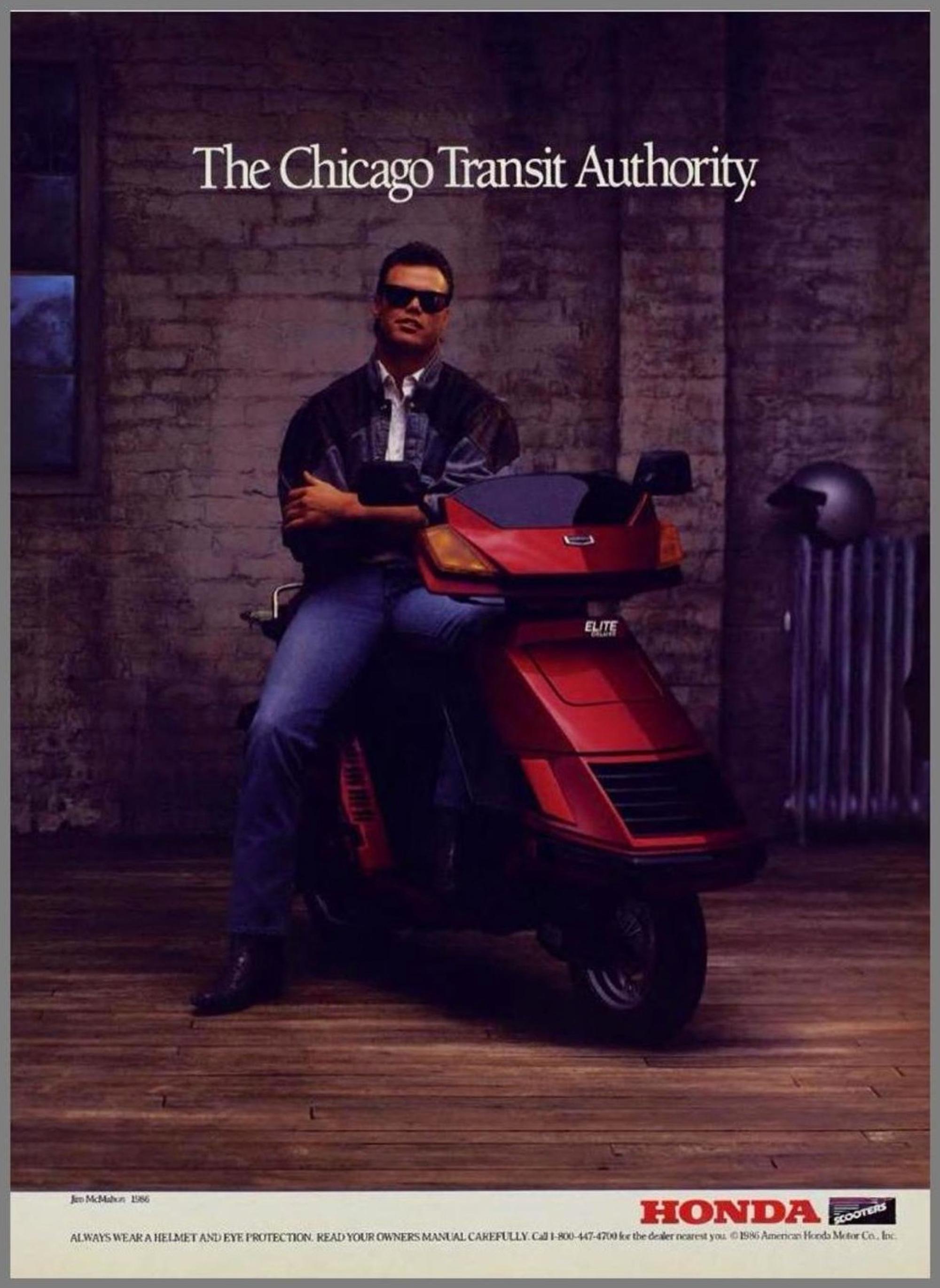 1986 Honda Elite Motor Scooter from Jim McMahon Commercial / Advertising Campaign Formerly Displayed at McMahon's Restaurant