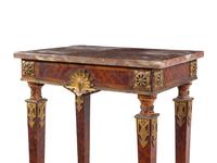 An Empire Style Gilt Bronze Mounted Walnut Marble-Top Table
