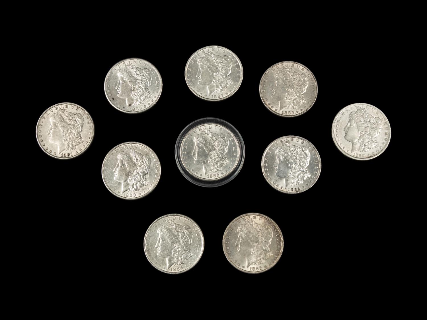 Ten Morgan $1 Coins