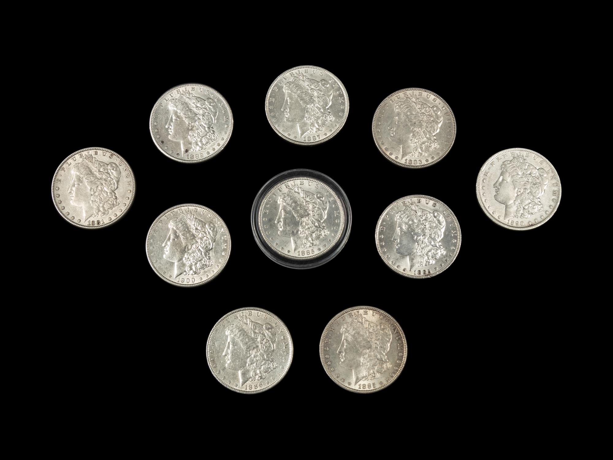 Ten Morgan $1 Coins
