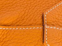 An Hermes Orange/Gold 45cm Taurillon Clemence Double Sens Tote, 17.5" x 15.5" x 5".