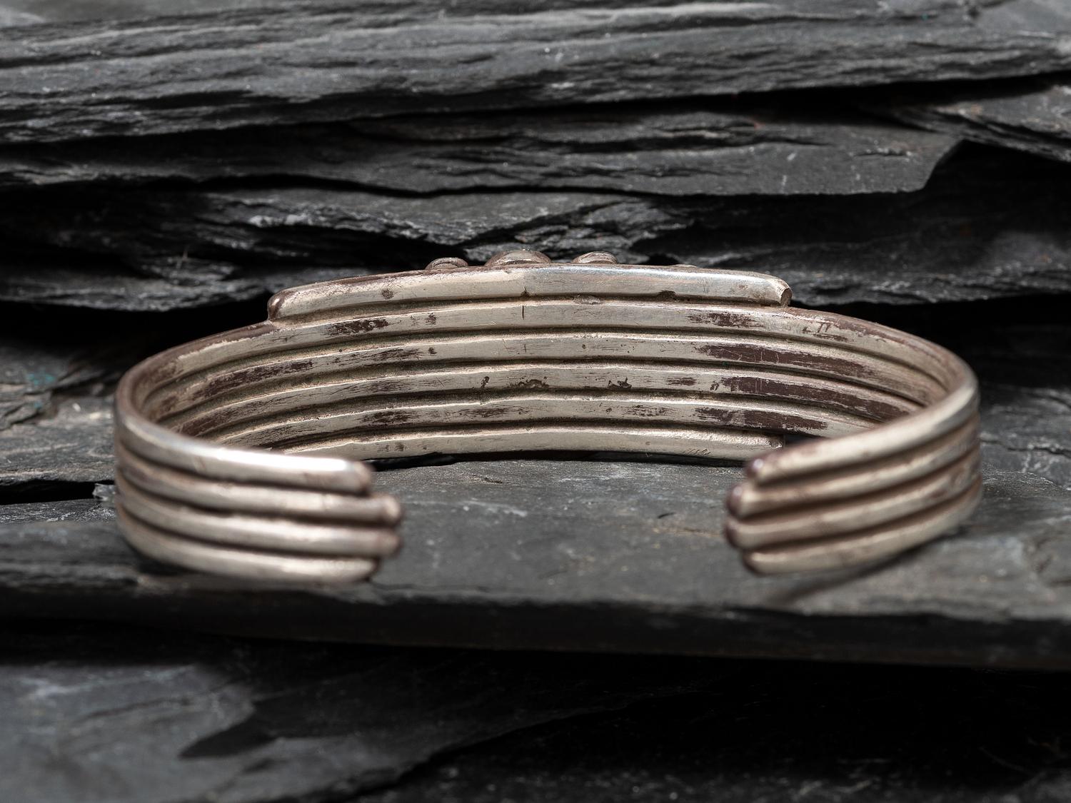 Navajo Silver and Turquoise Heart Cuff Bracelet