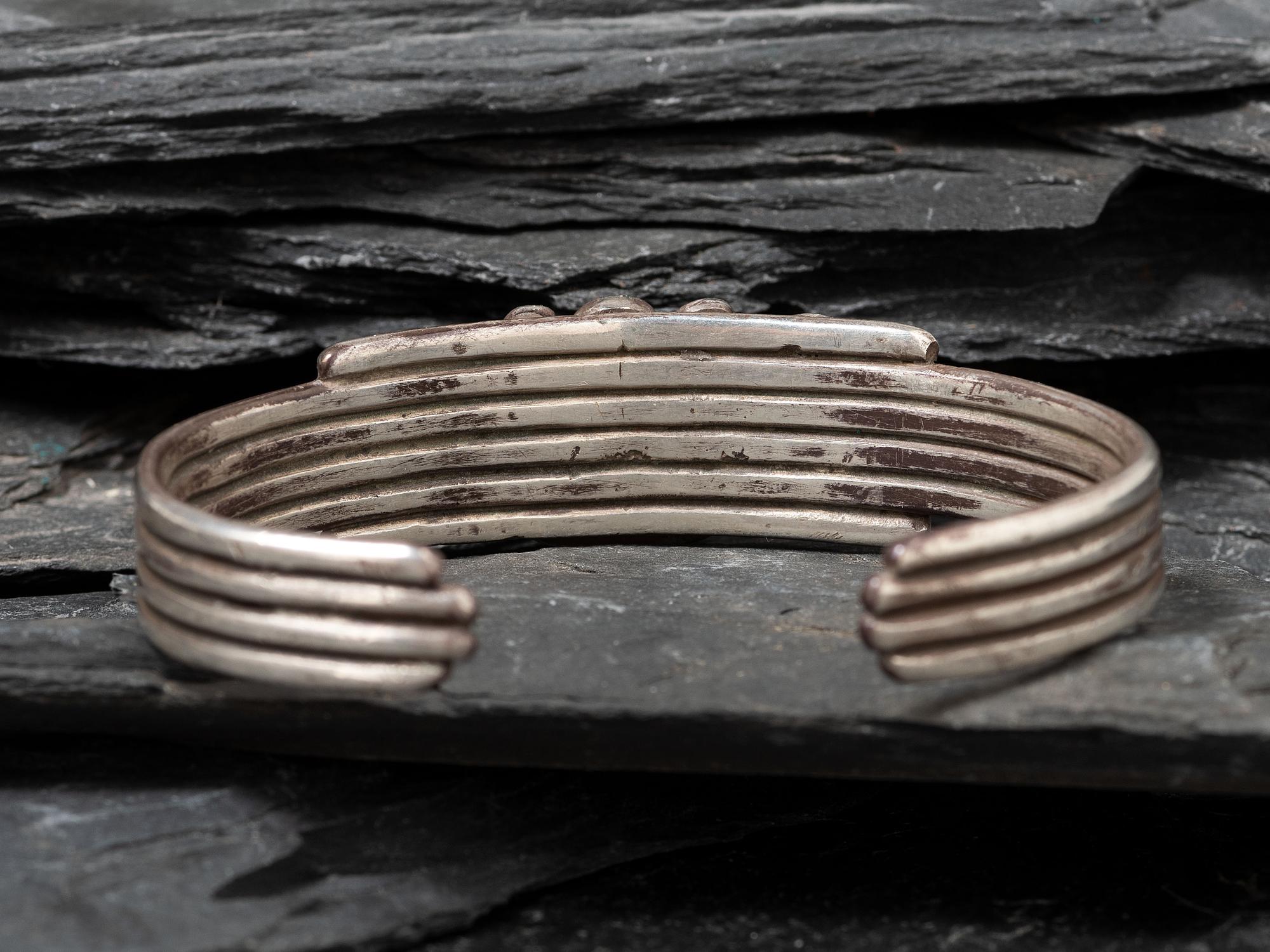 Navajo Silver and Turquoise Heart Cuff Bracelet