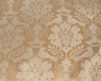 A Louis XVI Style Painted Daybed with Scalamandré Love Bird Pattern Silk Damask Upholstery