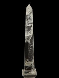 A Pair of Continental Rock Crystal Obelisks