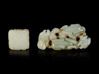 Two Chinese Jade Carvings of Beasts