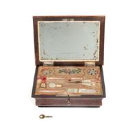 A Palais Royal Burlwood Musical Sewing Box
