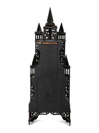 A Large Fretwork Folk Art Steeple Clock