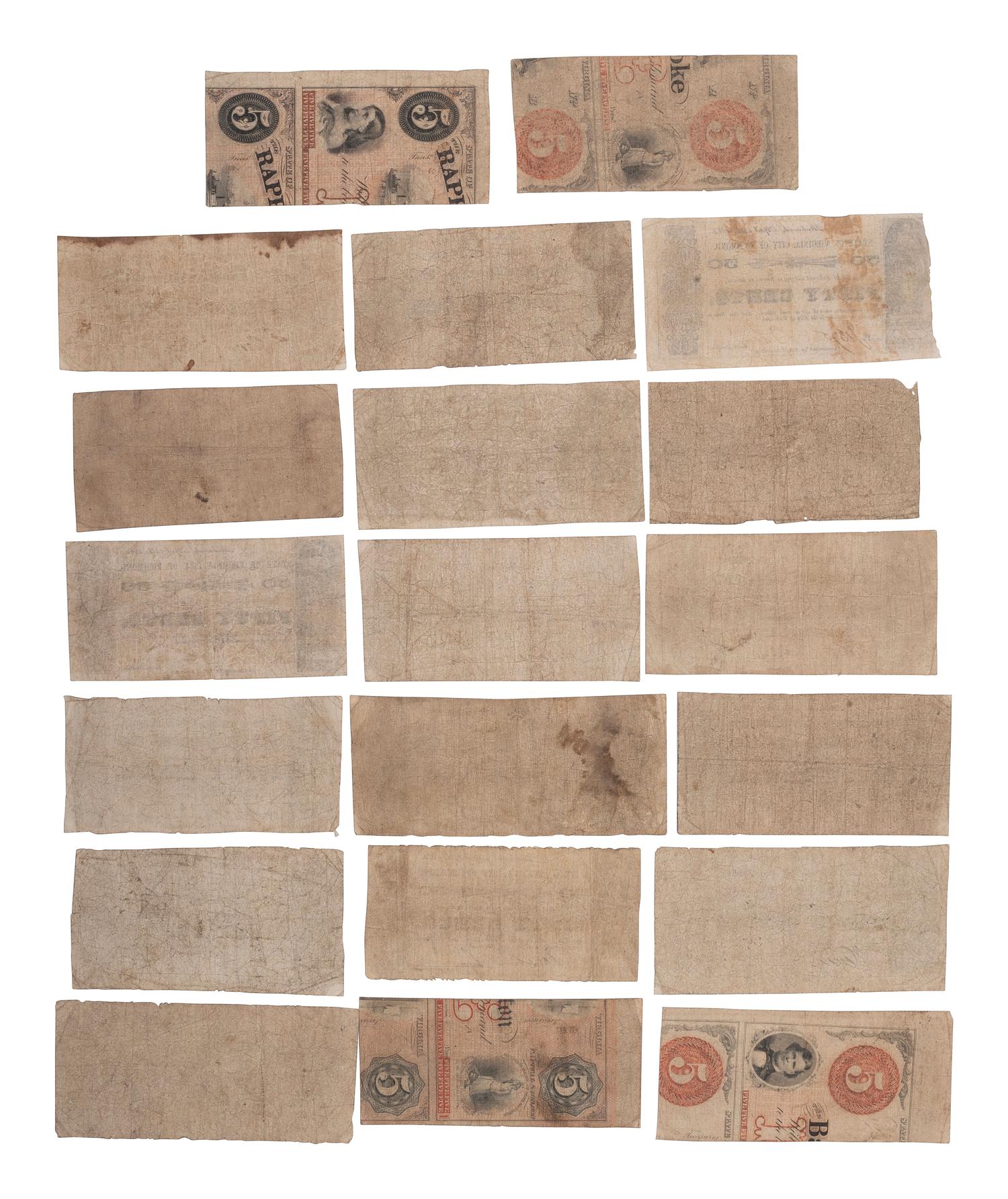 [CONFEDERATE - CURRENCY]. A variety of notes from Virginia, including: