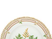 Fourteen Royal Copenhagen Flora Danica Porcelain Bread Plates