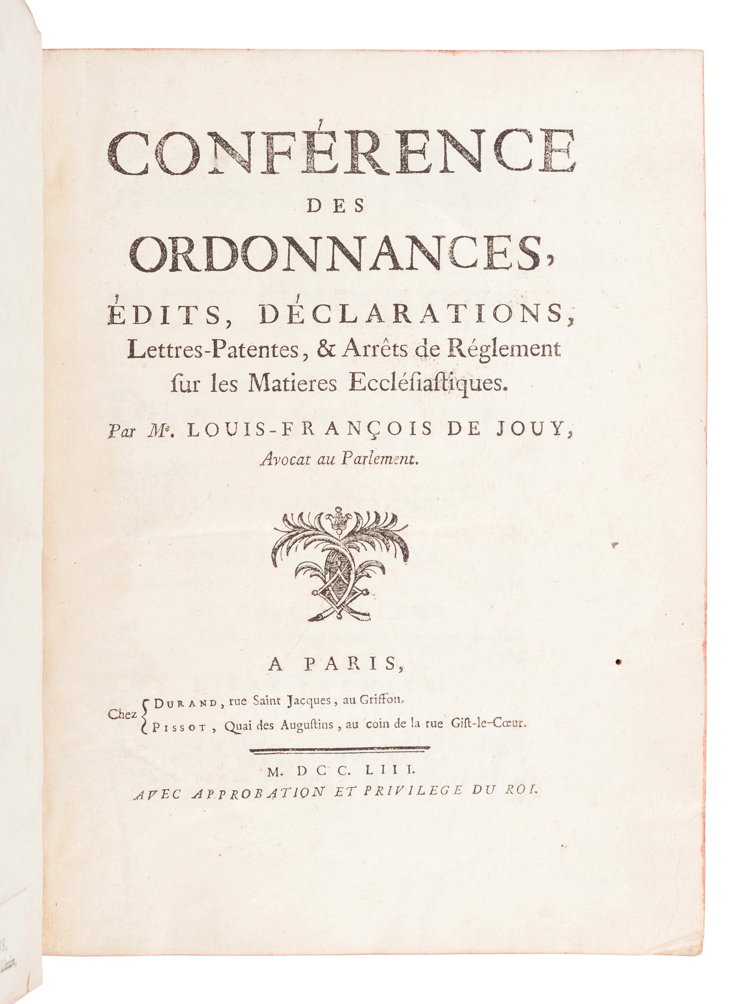 [FRENCH LAW]. A group of three 18th-century works in French, comprising: