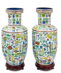 A Pair of Chinese Cloisonné Enamel Vases — MODERN