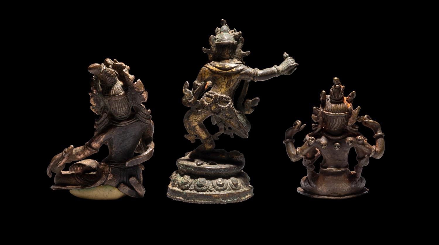 Three Small Nepalese Bronze Figures of Bodhisattva