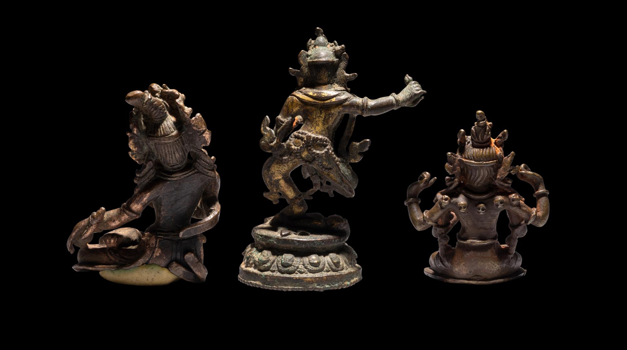 Three Small Nepalese Bronze Figures of Bodhisattva