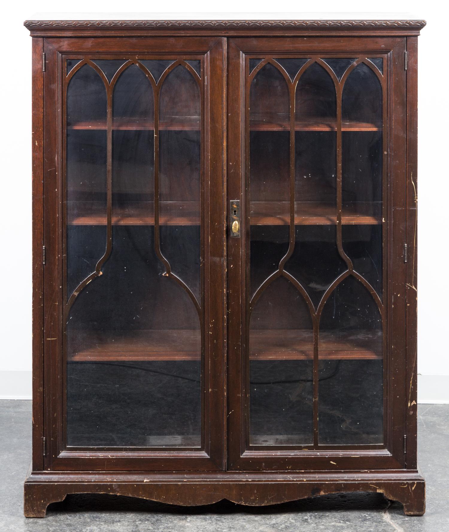 A Chippendale Style Mahogany Bookcase Height 53 x width 43 x depth 14 1/2 inches. — 20TH CENTURY