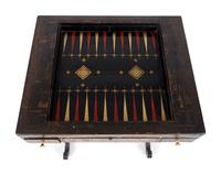 A Chinese Export Black and Gilt Lacquer Games Table — 19TH CENTURY