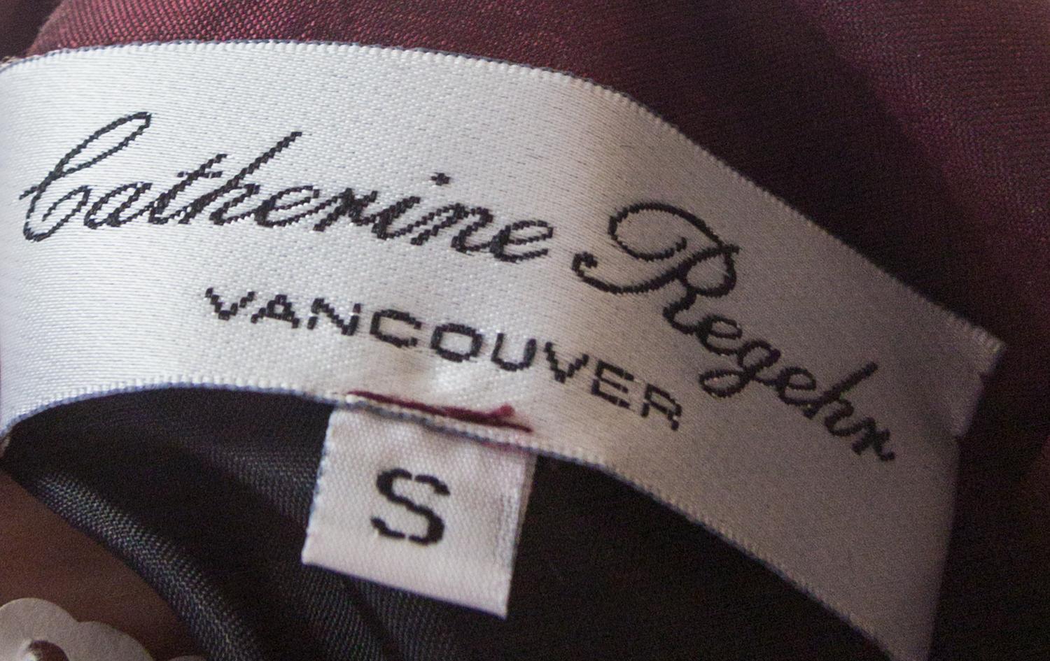 A Maroon Silk Pleated Evening Skirt, Size S.