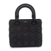 CHRISTIAN DIOR, MATTE ALL-BLACK SMALL LADY DIOR