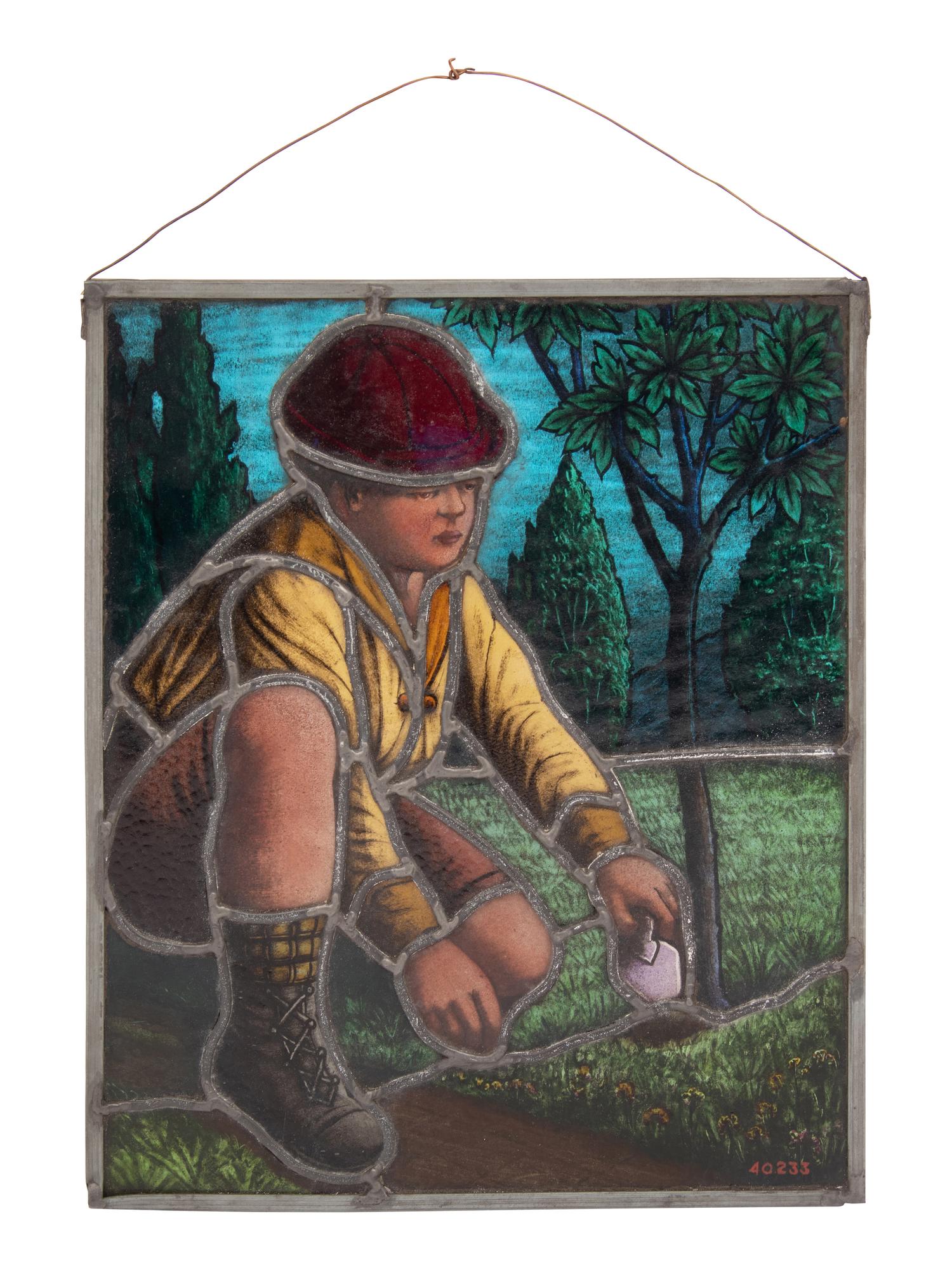 An American Leaded Glass Panel