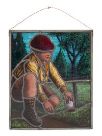 An American Leaded Glass Panel