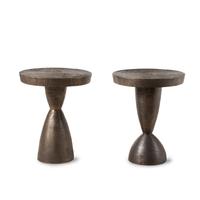 Two Tom Corbin Bronze Accent Tables