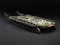 An 'Arctic Clipper' Paint Decorated Carved Wood Sled