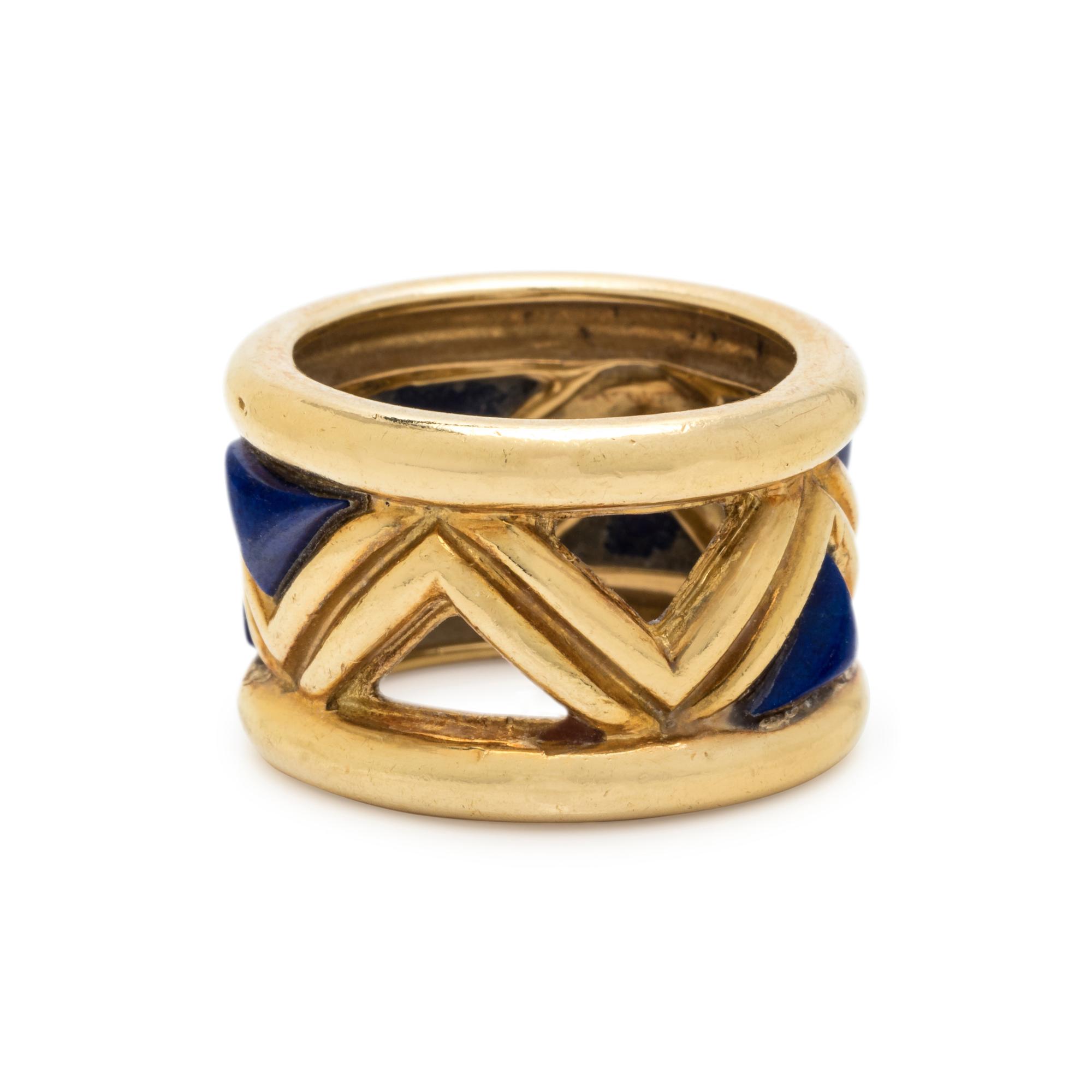 TIFFANY & CO., YELLOW GOLD AND LAPIS LAZULI RING