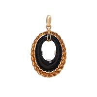 ONYX, DIAMOND, AND YELLOW GOLD PENDANT