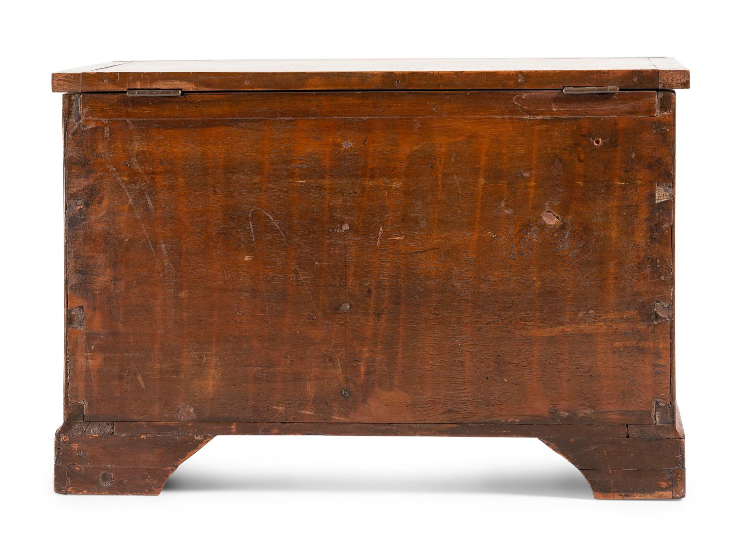 A Federal Eagle Inlaid Cherrywood Diminutive Blanket Chest